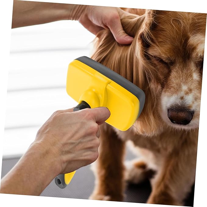 KESYOO Self- Pet Grooming Brush for Cats and Ergonomic Handle Bristles Removes Loose Hair Effortlessly for All Fur Types