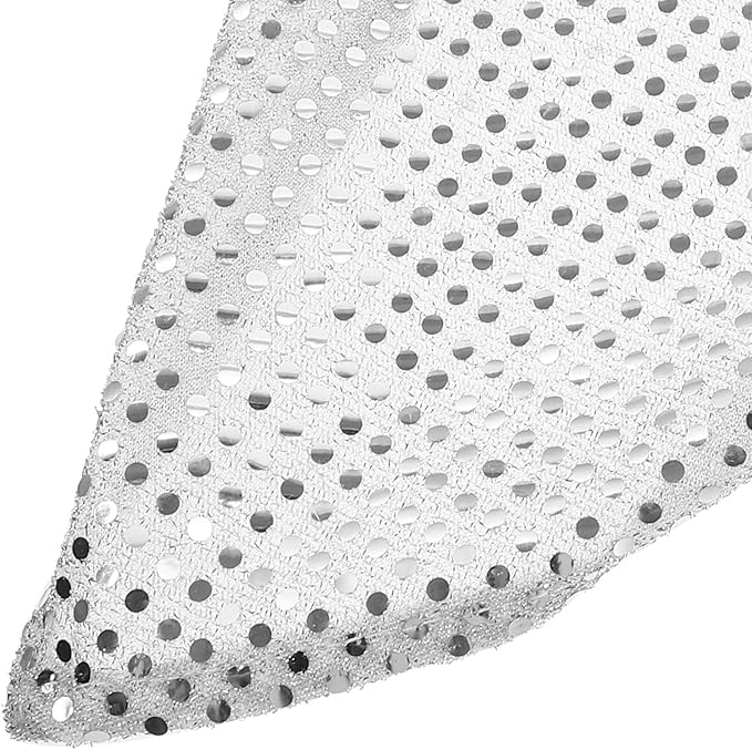 TEHAUX 2pcs Dog Bandana Bib Set, Sequin Triangle Scarf with Mesh Fabric, Silver Color, Puppy Saliva Towel for Pet Supplies and Accessories