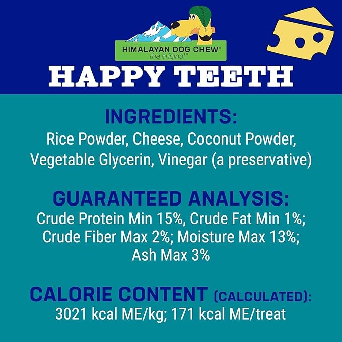 Himalayan Pet Supply Happy Teeth Dental Dog Treat in Bacon, Cheese & Peanut Butter Flavors (3 Bags Total, 2 Pieces per 4 Oz Bag) Plus Shaynanigans Silicone Lid