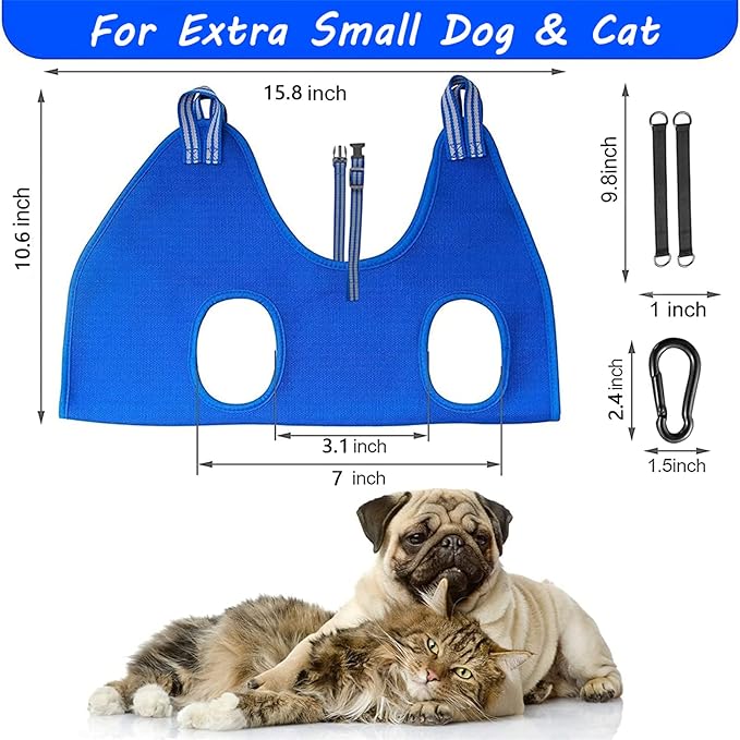 FEEGO Pet Grooming Hammock for Small Dogs & Cats, Dog Grooming Hammock, Pet Grooming Sling, Dog Grooming Harness, Pet Nail Clip Bag for Grooming, Cat Grooming Sling for Trimming Nail and Ear/Eye Care