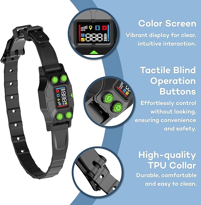 GPS Wireless Dog Fence, Rechargeable Electric Dog Collar with 3 Training Modes, Radius 25-999 Yards, IPX7 Waterproof Invisible Pet Containment System for Medium & Large Dog, Outdoor Use