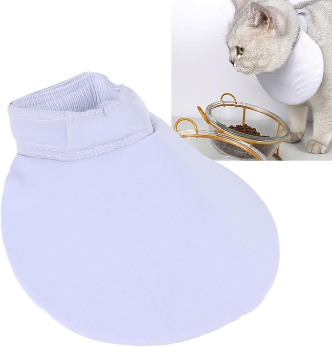 Rengue Soft Adjustable Pet Bib, Bandanas Material, Prevent Licking and Biting, Comfortable for Cats and Dogs, Size M Soft Adjustable Pet Bib, Sponge and Cotton Nan Cat Supplies (Light Blue)