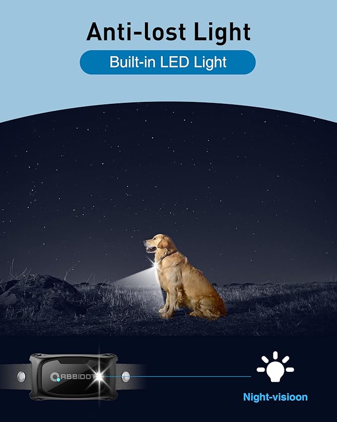 ABBIDOT Dog Shock Collar - 3500FT Dog Training Collar with Remote，IPX7 Waterproof & 4 Training Modes, Safety Lock & Night Vision Light，Rechargeable E-Collar for All Breeds