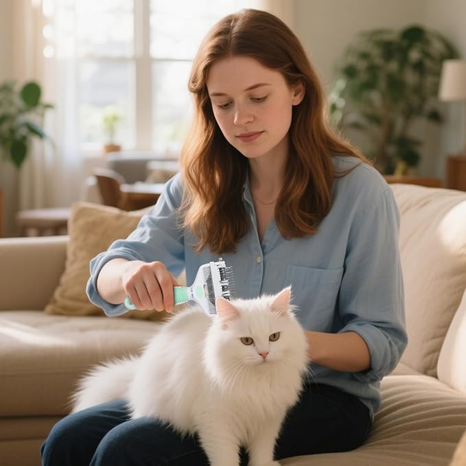 Dematting Comb for Cats,Foldable Grooming Supplies | Grooming Brush for Long Haired Cats,for Small Medium Long Short Puppy Kitten Home Indoor Travel