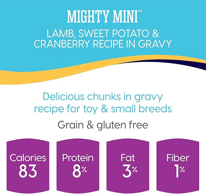 Solid Gold Mighty Mini Lamb, Sweet Potato & Cranberry Recipe Grain Free Wet Dog Food, 3.5 oz.