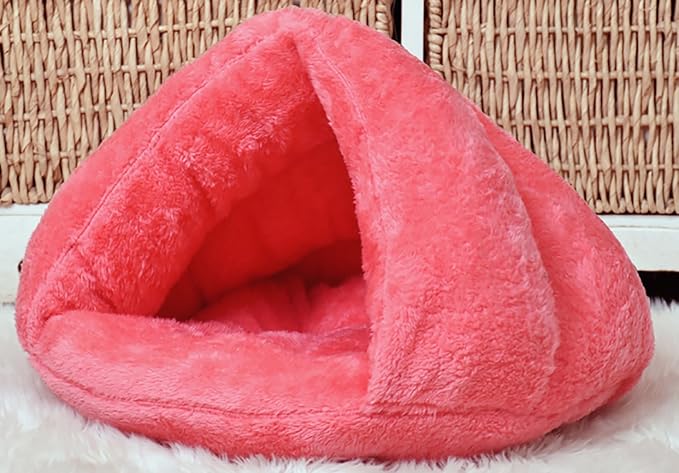Pet Tent Cave for Small Medium Puppies, Kitty Dogs, Cats - Sleeping Bag With Thick Fleece, Warm Soft Bed, Cuddler Burrow House, Hole Igloo Nest, Cozy for Cat Puppy