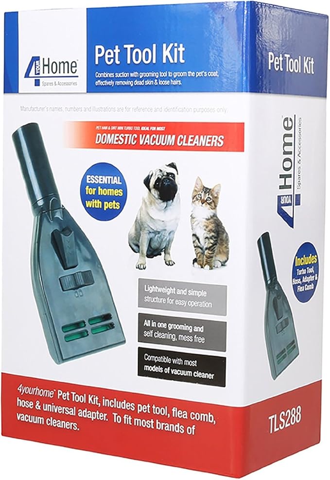 Qualtex Cat & Dog Deshedding Grooming Tool Kit, Black