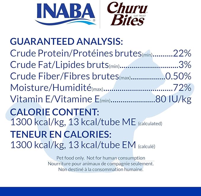 INABA Churu Bites for Cats, Soft Baked Chicken Churu Filled Cat Treats with Green Tea Extract, 0.35 Ounces Each Tube, 9 Tubes Total, Tuna Recipe
