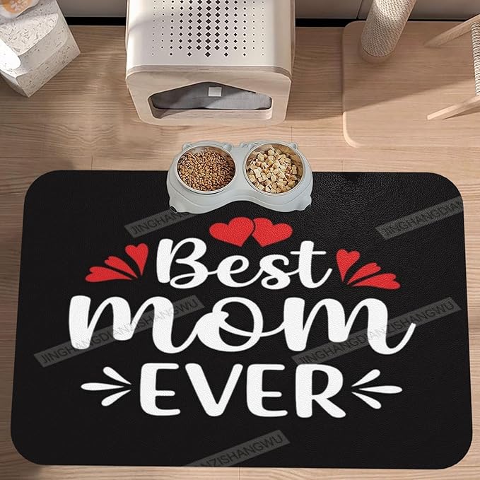 Pet Feeding Mat Absorbent Dog Mat for Food and Water Bowl Dog Accessories Happy Mother's Day Floral Gift for Mom Bp Pet Supplies Dogs Quick Dry Cat Water Dispenser Mats 18X12In