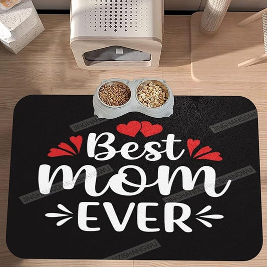 Pet Feeding Mat Absorbent Dog Mat for Food and Water Bowl Dog Accessories Happy Mother's Day Floral Gift for Mom Bp Pet Supplies Dogs Quick Dry Cat Water Dispenser Mats 24x16In