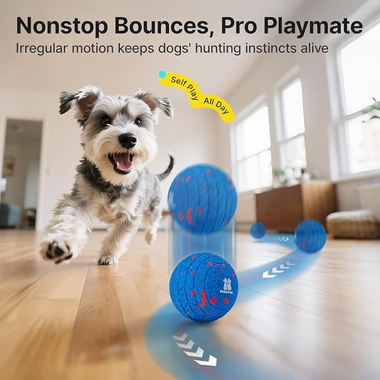 Potaroma Dog Toys Ball, Interactive Motion Activated 3 Mode Automatic Bouncing Ball Toys Durable E-TPU Material for Medium/Large Dogs,USB Rechargeable 2.9 Inches
