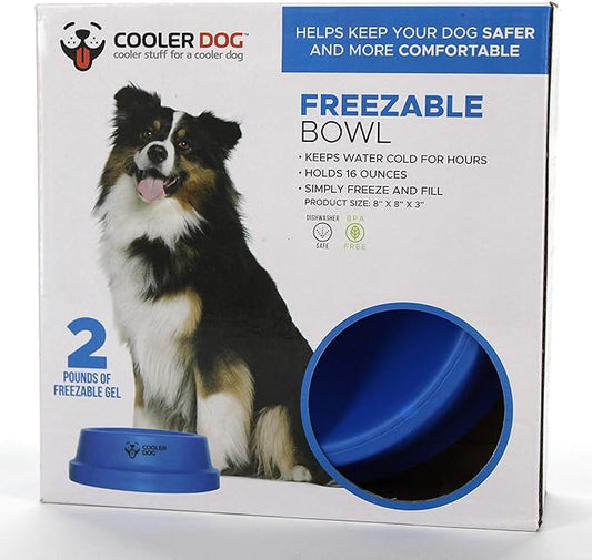 CoolerDog Freezable Dog Bowl – Cooling Dog Water Bowl Keeps Water Cold Up to 8 Hours – Gel-Filled Pet Bowl for Hot Weather, Summer & Outdoor Use (16 oz)