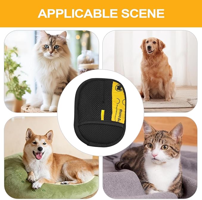 Cat Hair Remover Glove 24x18x2cm, Double-Sided Grooming Mitt, Reusable Shedding Tool for Dogs, Cats, Sofa, Bed Sheets, Clothing, Home Cleaning