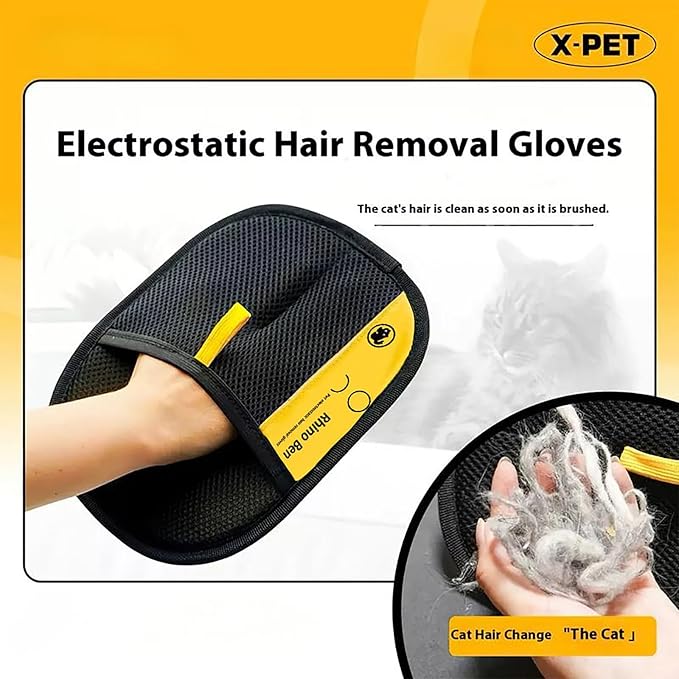 Pet Hair Removal Glove - Electrostatic Cat Dog Hair Remover Glove, Reusable Magic Brush Pet Hair Remover Tool for Couch Carpet Car Seat (1Pcs)