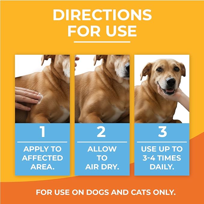 Anti-Itch Hydrocortisone Moisturizing Lotion for Dogs & Cats – Hot Spot Treatment, Dog Itching Skin Relief, Itchy Hotspots Cream, Medicated Ointment for Irritation & Rash