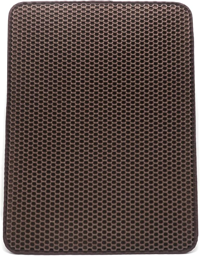 HongK- Pet Supplies Cats Litter & Housebreaking 30X40 Brown Cat litter Mat Double Layer Pad Trapper Folding Pad EVA Foam Rubber