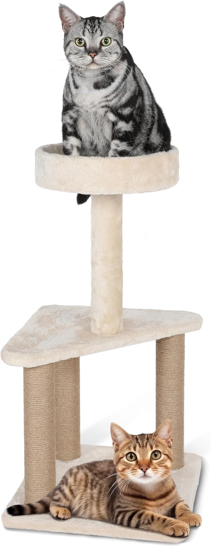 Simple Deluxe Kitten Cat Tree Tower for Small Cats, Multi-Level Climbing Activity Tower with Scratching Post&Top Perch, Beige