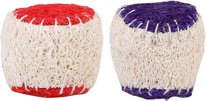 Hemoton 2pcs Pet Chew Natural Loofah Tennis Balls Sturdy Dog Chew for Puppy Training Interactive Dog Ball Chewing Supplies Random Color