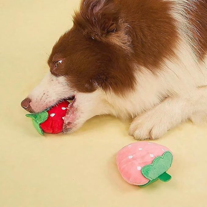 Small Dog Toys, Squeaky Dog Toy for Small Dogs- Pink Cute Puppy Toys, 4 Packs Pet Chew Toys for Fun, Interactive Dog Plush Toys for Puppies, Dog Squeak Toys