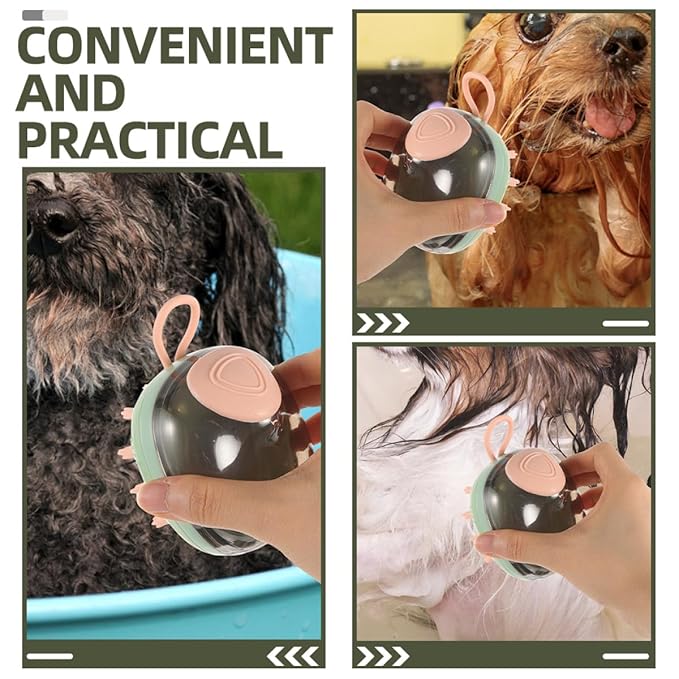 Yardwe Pet Grooming Bath Brush and Massage Scrubber for Dogs and Cats, Soft Bristles, Sturdy Pet Bathing Supplies for Cat and Dog Hair Cleaning and Skin Care