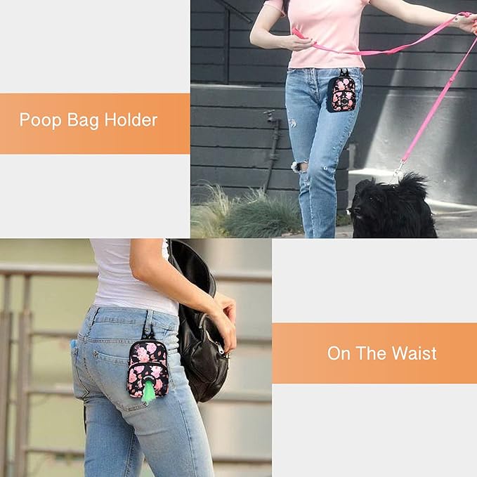 Petmolico Dog Poop Bag Holder Treat Pouch for Dog Leash, Dog Waste Bag Dispenser Treats Storage Holder Training Pouch with Clip, Green