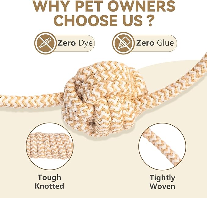 Puppy Chew Toys for Teething, Interactive Rope Toys for Small and Medium Dogs, Fun Chew Rope for Training, M Size