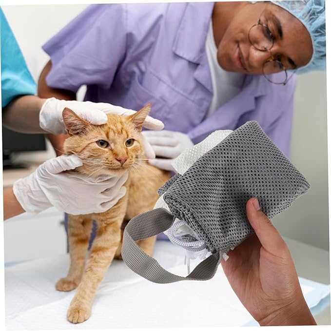 SUPVOX Cat Grooming Bag Adjustable Breathable Pet Bathing Net for Nail Trimming Ear Cleaning Scratch Resistant Design for Cats Over Months up