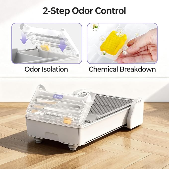 Open Top Automatic Self Cleaning Cat Litter Box, Extra Large Electric Cat Litter Box with APP Control Health Monitor, Smart Litter Tray for Multiple Cats, Anti-Pinch, Come with 20 Liners