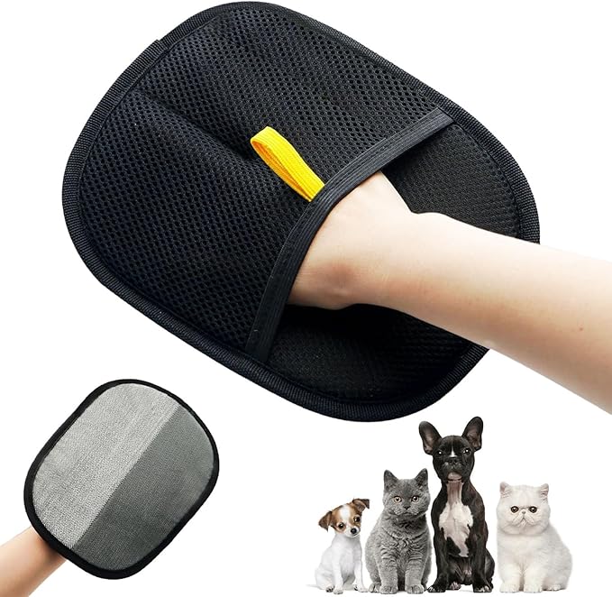 Electrostatic Pet Hair Removal Gloves for Cats, Dogs &Horses, Reusable &Washable for Furniture Couch Carpet Car Seats