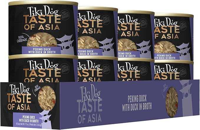 Tiki Dog Taste of The World Wet Dog Food, Asia, Peking Duck with Duck in Broth, 9 oz. Can (8 Count)