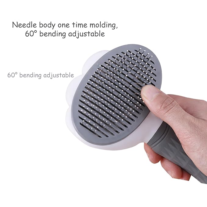 Cat Brush for Shedding, Self Cleaning Slicker Brush for Long Haired Cats, Deshedding Grooming Tool for Indoor Cats with Easy Release Button System