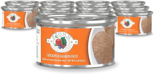 Fromm Four-Star Nutritionals Chicken & Salmon Pate Cat Food - Premium Wet Cat Food - Chicken Recipe - Case of (12) 3 oz Cans
