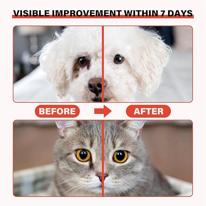 Gentle Tear Remover, Dog Eye Stain Cleaning Ointment, 30ml Care Solution with Powder Brush, Soft Formula Pet Cleaner, Grooming Supply with Safe Blend, Animal Care Tool for Home Use