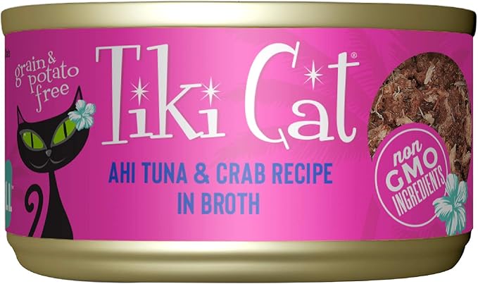 Tiki Cat Grill Wet Cat Food, Ahi Tuna & Crab, 2.8 oz. Cans (12 Count)