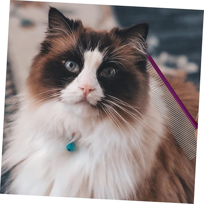 SUPVOX Portable Cat Hair Comb Pet Fur Removal Comb with Rounded Needles for Gentle Grooming Daily Use Household Pet Accessory in Purple