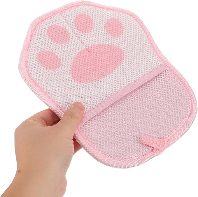 3pcs Pet Hair Removal Grooming Gloves Electrostatic Fur Cleaning Mitts for Cats and Dogs Soft Pink Static Hair Remover for Furniture and Clothing