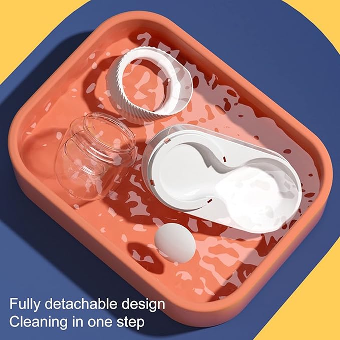 1 Set 2000ml Cat Food Feeder,Dry Wet Separation Large Capacity Durable Safe Anti Overturning,for Small or Medium Size Dogs Cats Pet Supplies Orange Sets