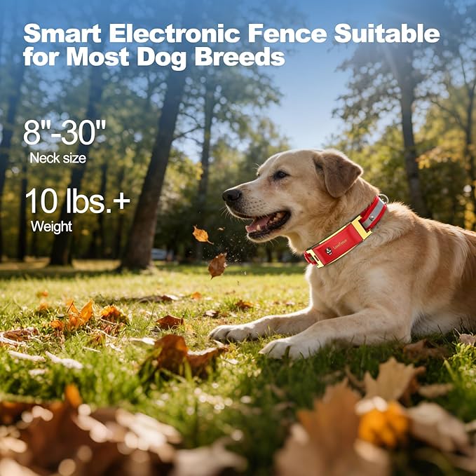 Wireless Electric GPS Dog Collar Fence for Dog with Free App: Upgrade Invisible Pet Shock Barrier Containment System Yard Outdoor Perimeter - Stubborn Dog Train Bluetooth Collar for Dog Parent
