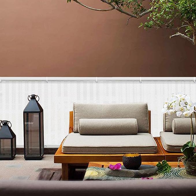 LOVE STORY Balcony Privacy Screen, 3'x10' Deck Shield Screen Fence Cover,UV Protection and Weather-Resistant,3 FT Height for Deck, Patio, Backyard, Outdoor Pool, Porch, Railing, White