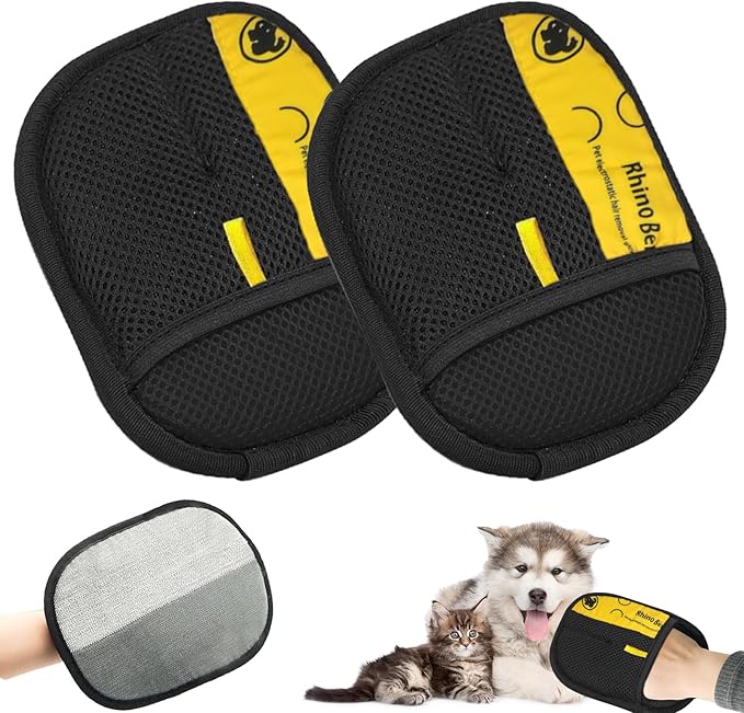 Cat Hair Remover Glove 24x18x2cm, Double-Sided Grooming Mitt, Reusable Shedding Tool for Dogs, Cats, Sofa, Bed Sheets, Clothing, Home Cleaning
