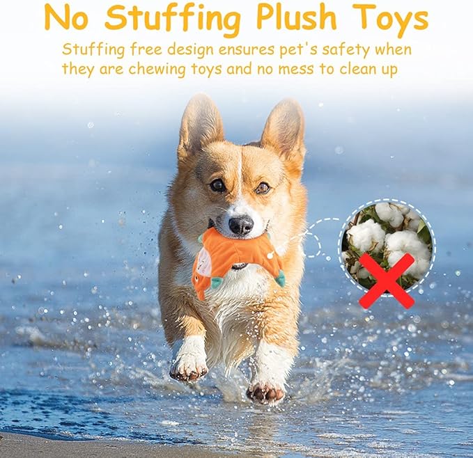 No Stuffing Dog Toys - 5 Pack Squeaky Dog Toys Plush Set for Puppy Teething,Durable Chew Toys for Small Medium Dogs,Cute Holiday Pet Toys for Playing Training Reducing Boredom