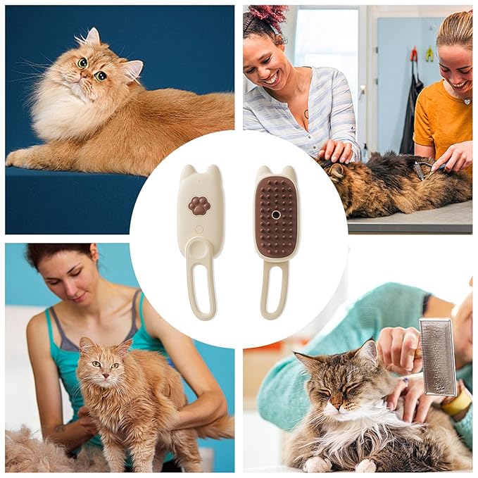 Brosse Vapeur Chat, Multi-Function Cat Grooming Brush Removing Loose Hair, Brosse Poil Chat, Cat Hair Brush For Short, Medium, And Long Pet Hair For Cats And Small (A)