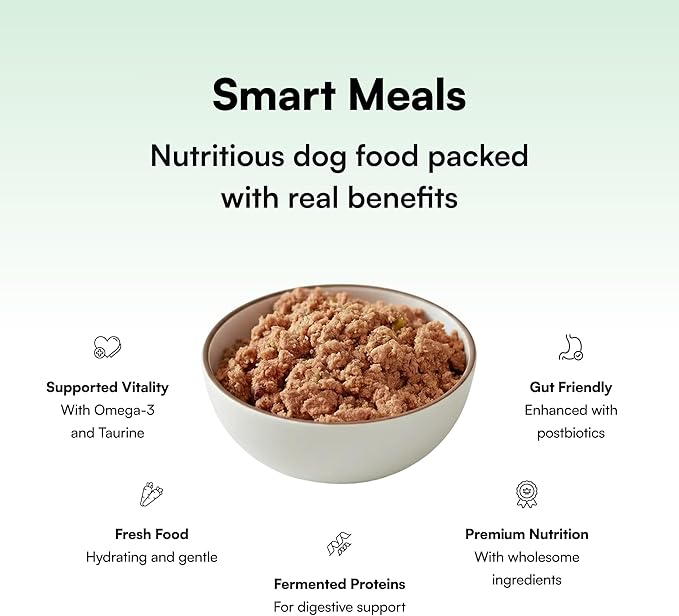 Pawco Premium Fresh Dog Food – Supports Energy, Digestion & Overall Health – LuxBites Recipe with Fermented Protein, Marine Microalgae Oil, Postbiotics & DHA – Pack of 8 x 17oz