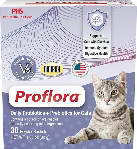Probiotics for Cats-Complete Gut Health & Immune Support. Easy to Use Digestive Multi-Strain Probiotics. Easier Diet Transitions, Healthier Skin & Coat & Helps Treat Diarrhea. 30 Packets.