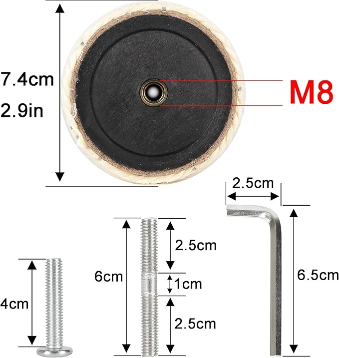 7.4cm 2.91in Diameter Cat Tree Scratching Post Replacement Sisal Pole Parts for Cat Tower (M8, 19.69in/50cm)
