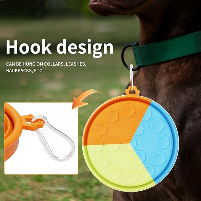 Hangable Pet Bowl Foldable Food Feeder Water Drinking Dog Supplies Travel Feeding Supply Spill Pet