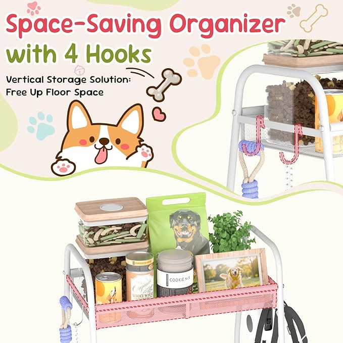 Indestructible Medium Dog Toy basket, Toy Box for Dogs,Pet Toys Bin Dog Metal Wire Basket for Toys, Food Storage, Storage Organizer Chest Storage, Toy Box for Living Room Area (White)