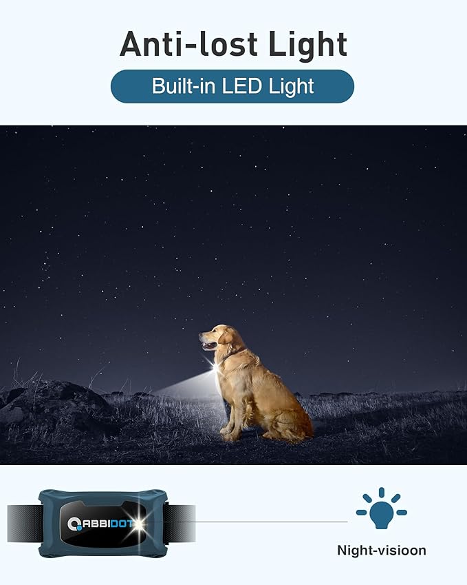 ABBIDOT Dog Shock Collar - 3500FT Dog Training Collar with Remote，IPX7 Waterproof & 4 Training Modes, Safety Lock & Night Vision Light，Rechargeable E-Collar for All Breeds