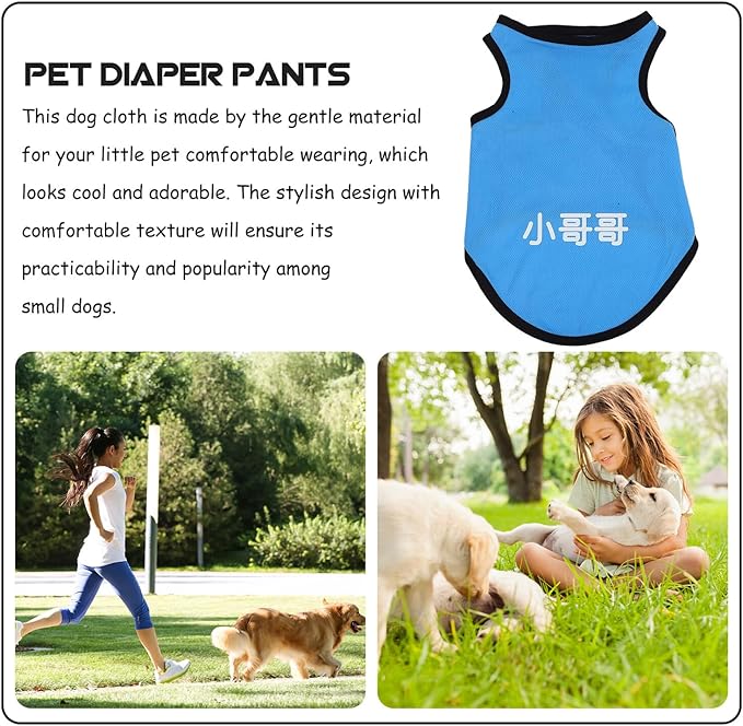 Pet Dog Vest Mesh Cooling Sleeveless Shirt Blue XL Breathable Puppy Clothes Lightweight Summer Pet Supplies