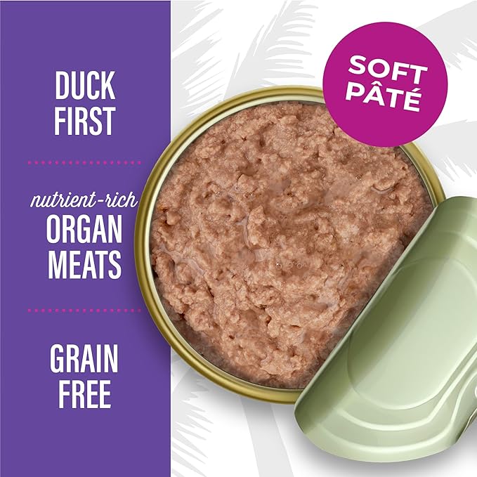 Tiki Cat After Dark Soft Pate, Duck & Chicken Liver, High-Protein, Wet Cat Food for Adult Cats, 3 oz. Can (12 Count)